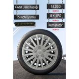 Ford Jant Kapağı Seti 4 Adet 15" Inç Gri ( Tourneo Transit Connect Courier Focus Fiesta Fusion ) G045 - 15 inç