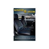 Ford Mondeo Eski Lüx Deri Oto Koltuk Kılıfı Ön Arka Takım Set Safir Serisi SİYAH MAVİ