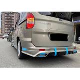 Ford Tourneo Courier İcin Egzoz Gorunumlu Arka Tampon Eki (Plastik)