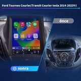 Ford Tourneo Courier / Transit Courier Tesla 2014-2023 Yıl 9.7 Inç Dikey Ekran 4g Ram + 64GB Hafıza Navigasyon Cihazı Çerçeveli ve Arka Görüş Kameralı