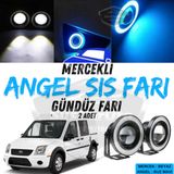 Ford Transit Connect 2002-2013 Uyumlu Üniversal Mercekli Angel Sis Farı Metal Su Geçirmez 76 Mm Buz Mavi Halkalı Gündüz Farı Angel Eyes 2 Adet