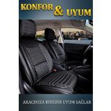 Ford Transit Connect 2+1 Parçalı Lüx Deri Oto Koltuk Kılıfı Ön Arka Takım Safir SİYAH BEYAZ
