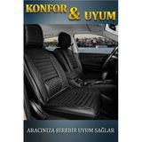 Ford Transit Connect 2+1 Parçalı Lüx Deri Oto Koltuk Kılıfı Ön Arka Takım Safir TAM SİYAH