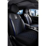Ford Transit Courier 2+1 Deri Detaylı Oto Koltuk Kılıfı Ön Arka Set Siyah Mavi Platinium Model FS