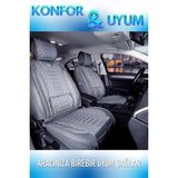 Ford Transit Courier 2+1 Parçalı Lüx Deri Oto Koltuk Kılıfı Ön Arka Takım Royal FÜME