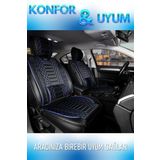 Ford Transit Courier 2+1 Parçalı Lüx Deri Oto Koltuk Kılıfı Ön Arka Takım Royal SİYAH MAVİ