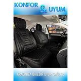 Ford Transit Courier 2+1 Parçalı Lüx Deri Oto Koltuk Kılıfı Ön Arka Takım Royal TAM SİYAH