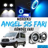 Ford Transit Tum Modeller Uyumlu Universal Mercekli Angel Sis Fari Metal Su Gecirmez 76 Mm Buz Mavi Halkali Gunduz Fari Angel Eyes 2 Adet