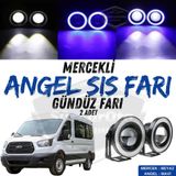 Ford Transit Tum Modeller Uyumlu Universal Mercekli Angel Sis Fari Metal Su Gecirmez 76 Mm Mavi Halkali Gunduz Fari Angel Eyes 2 Adet