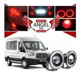 Ford Transit Tüm Modeller Uyumlu, Universal Mercekli Led Angel Sis Farı, 76mm Kırmızı Renk