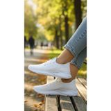 Fore Sport Unisex Beyaz Triko Fileli Spor Ayakkabı - Hafif Tabanlı, Günlük Yürüyüş ve Koşu Ayakkabısı