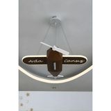 Forecaste Uçak Temalı Entegre LED Çocuk Odası Sarkıt Avize (70X80 Cm) – Kişiye Özel Tasarım, El Yapımı Görünüm - Kahverengi