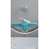 Forecaste Uçak Temalı Entegre LED Çocuk Odası Sarkıt Avize (70X80 Cm) – Kişiye Özel Tasarım, El Yapımı Görünüm - Pastel Mavi