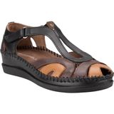 Forelli 22521 Sally-G Siyah/taba Kadın Comfort Deri Sandalet
