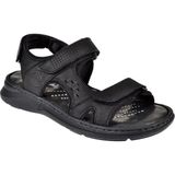 Forelli 40526 Siyah Nubuk Hakiki Deri Comfort Cırtlı Erkek Sandalet