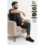 Forelli Erkek Bağcıksız Deri/teksil Yazlık Tam Ortopedik Spor Ayakkabı F25/SP46002 - Siyah