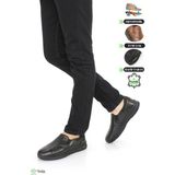 Forelli Erkek Yumuşak Deri Ortopedik Hafif Bağcıksız Günlük Ayakkabı F24/CM45908 - Siyah