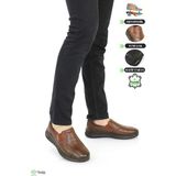 Forelli Erkek Yumuşak Deri Ortopedik Hafif Bağcıksız Günlük Ayakkabı F24/CM45908 - Taba