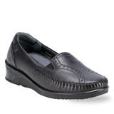 Forelli Erva 48006-G Siyah Kadın Günlük Deri Comfort Ayakkabı