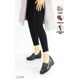 Forelli F24-CM57609 Siyah Bağcıksız Deri Ortopedık Dolgu Topuk Kadın Ayakkabı