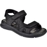 Forelli Hakiki Deri Comfort Cırtlı Erkek Sandalet FOR-40526 Siyah Nubuk