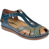Forelli Hakiki Deri Comfort Kadın Sandalet FOR-22521 KOT MAVİ - Kot Mavi
