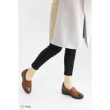 Forelli Kadın Bağcıksız Hakiki Deri Ortopedık Dolgu Topuk Ayakkabı F24/CM57609 - Taba