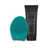 FOREO Gentelman'ın Seçimi LUNA 4 ERKEK Paketi - Cilt ve Sakal için Yüz Temizleme Fırçası + LUNA 2'si 1 Arada Tıraş Kremi ve Köpüklü Yüz Temizleyici, 100ml - Erkekler Sıkılaştırıcı Yüz Bakımı