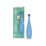 FOREO ISSA 4 Baby – Silikon Sonic Diş Fırçası Seti, Çift Taraflı Kıllar, Eğlenceli Gülümseme Özelliği, Hassas Masaj, Ek Başlıkla 12 Ay Kullanım, 240 Gün Pil Ömrü, Seyahate Uygun - Baloncuk Mavisi