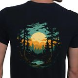 Forest T-shirt %100 Pamuklu Siyah Penye Basic Erkek Tişört