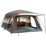 Forestia 10 Kişilik 2 Odalı Dev Aile Çadırı - 430X305X200 cm Dayanıklı Tenteli Profesyonel Kamp Çadırı