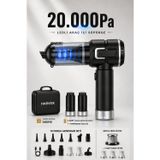 Forestia 20000pa Profesyonel LED Işıklı 2 adet Bataryalı Ultra Vakumlu Araç İçi Süpürge - Powerbank Özelliği Çantalı Hava Üflemeli Süpürge