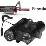 Forestia Darbeye Dayanıklı Metal Kasa Profesyonel Tüfek Feneri - 2'si 1 Arada Taktikal Fenerli Lazer (Taktik Lazer ve Fener)