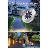 Forestia Güneş Enerjili Akıllı Bahçe Lambası - 8 LED'li Su Geçirmez Yer Lambası Zemine Saplamalı (2 adet)