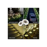 Forestia Güneş Enerjili Akıllı Bahçe Lambası - 8 LED'li Su Geçirmez Yer Lambası Zemine Saplamalı (4 adet)