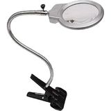 Forestia Mandallı Ayarlanabilir Metal Hortumlu LED Işıklı Masa Büyüteci 90MM