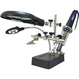 Forestia MG-16129C Profesyonel Büyüteçli Havya Standı - Lehimleme Standı -Lehim Koymak Için Büyüteçli Stand