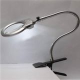 Forestia MG15120-C Klipsli LED Büyüteç – 130MM Metal Spiralli Çalışma Lambası - Ledli Masa Büyüteci