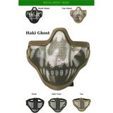Forestia Tan Ghost Pro Çelik Tel Yüz Maskesi - Airsoft Maskesi ve Taktik Ekipman Yüz Koruyucu Maske 3 Renk - Haki