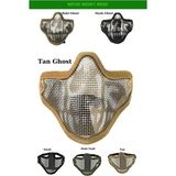 Forestia Tan Ghost Pro Çelik Tel Yüz Maskesi - Airsoft Maskesi ve Taktik Ekipman Yüz Koruyucu Maske 3 Renk - Kahverengi