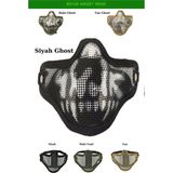 Forestia Tan Ghost Pro Çelik Tel Yüz Maskesi - Airsoft Maskesi ve Taktik Ekipman Yüz Koruyucu Maske 3 Renk - Siyah