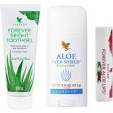 Forever Living Products Üçlü Kişisel Bakım Seti, Aloe Vera Diş Macunu, Dudak Parlatıcı ve Roll-On Deodorant, Günlük Bakım Paketi