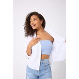 FOREVER MORE Kadın Straplez Crop Top BUZ MAVİSİ-L