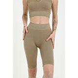 FOREVER MORE Seamless Fitilli Biker Tayt vizon-S