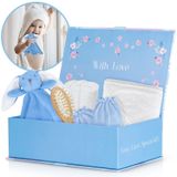 FOREVERPURE Bebek Hediye Seti - Yenidoğan Erkek Bebek Hediye Sepeti, Bebek Duş Hediyeleri - Erkek Bebek Hediyeleri, Bebek Hediye Setleri - Yenidoğan Erkek Havluları ve Erkek Bebek Karşılama Paketleri, Yeni Ebeveynler için Bebek Hediye Sepeti - Mavi