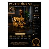 forevv Dekor Panter Biblosu Gold Dekoratif Heykel Salon Ofis Konsol TV Ünitesi Kitaplık Masa Üstü Dekorasyonu Ev Dekorasyon Aksesuarı Modern Lüks Biblo Polyester 30x18 cm 8855gh5546978