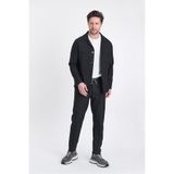 Forex Erkek Lacivert Likralı Yün Karışımlı Kumaşlı 2'li Overshirt Ceket+Jogger Lastikli Pantolon