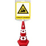 Forklift Çıkabilir Çift Taraf Baskı Kırmızı Ultra Kedi Gözlü Ağırlıklı Koni Seti Trafik Dubası