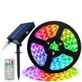 Forlfe 10 Metre Güneş Enerjili LED Şerit Işık, 20W 320 Lümen, IP65 Su Geçirmez, 8 Modlu Uzaktan Kumandalı, Otomatik Sensörlü Solar LED Aydınlatma, Bahçe Balkon Teras Dış Mekan Lambası (RGB ÇOK RENKLİ)