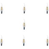 Forlife 4 Watt E14 Şeffaf Kıvrık Rustik Ampul - 7 Adet - Sarı
